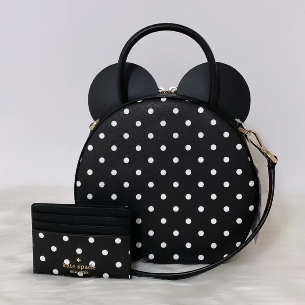 New Kate Spade X Disney Minnie Mouse Crossbody Bag and Cardholder Wallet Set - Picture 4 of 11